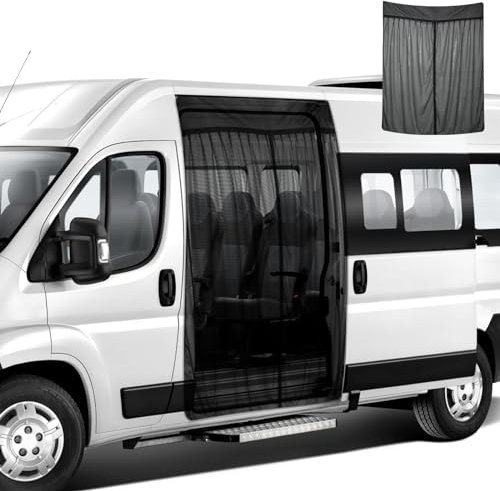 JinsenTGG Mosquitera de Coche Reemplazo para FIAT Ducato/Peugeot Boxer/Citroen Relay 2006-2024 (X250/X290 H2/H3/L2L3L4), Mosquitera para Puerta Lateral de Coche, Mosquitera Magnética de Una Sola Capa