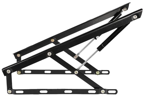 ROFBIHG 2 Stück Bettkastenscharniere 61/75/90/110/120/150 cm Pneumatische Bett-Hebestützen, Schlafsofa, Aufbewahrung, Hubscharnier,Gas Strut Lift Schrank,Gasfeder Dämpfer,Klappbett-Zubehör(61cm/2FT)