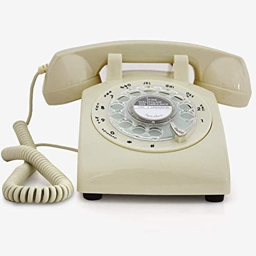 Schnurgebundenes Wählscheibentelefon, Vintage-Stil-Telefon, klassisches Schreibtischtelefon mit Wählscheibe