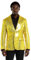 Suitmeister Blazer da Festa Giallo per Uomo - Festa di Natale, Capodanno - Giacca da Abito in Paillettes Lucide - Giallo