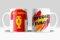 Taza de la Selección Española de Fútbol - Con bandera de España y Camiseta - Taza Desayuno Arriba España de Cerámica 11oz / 330ml - Regalo original y Futbolero (Campeones de Europa)