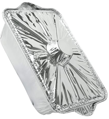 MOLUCKFU Großer Alufolientopf Mit Deckel Hitzebeständiger Backbehälter Aus Lebensmittel-aluminiumfolie Kompakter Einweg-folientopf Für Heißluftfritteuse Und Camping