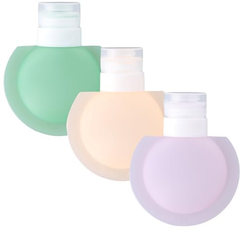 Hoxfly Flacon de Voyage, 3 PCS Petites Bouteilles de Voyage Rechargeables, 90 ml Flacons en Silicone Rechargeables pour Shampoo, Étanches Bouteille Vide pour Lotion, Cosmétiques, Creme (Multicolore)
