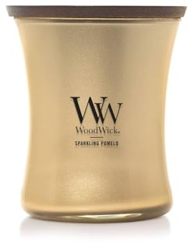 WoodWick Sparkling Pomelo Holiday Candle Gifts for Women and Men, 9.7 oz Precious Metals Collection with Crackling Wick