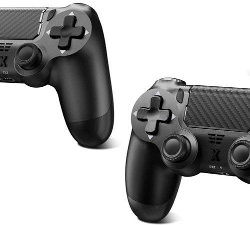 Glitfix 2pcs Wireless Controller for PS-4, Upgraded Controller Wireless for PS-4/Slim/PC, Bluetooth Gamepad Joystick with Dual Vibration/Touch Panel/ 3.5mm Audio Jack/Six-Axis/Ergonomic