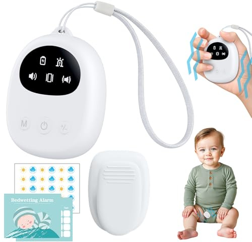 Wireless Bettwetting Alarm für Jungen und Mädchen, USB-C Pee Alarm, 3 Arbeitsmodi, Töpfchen-Training mit Geräuschen & Vibration, Bettnässer-Sensor mit Bettnässer-Sensor für Kinder Kinder & Erwachsene