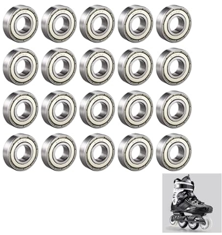 20Stück 608 ZZ Miniatur-Kugellager, Rillenkugellager, Skateboard Kugellager, Doppelt Geschirmte Rillenkugellager aus Kohlenstoffstahl, für Hochgeschwindigkeitsanwendungen bei Skateboards und Scootern