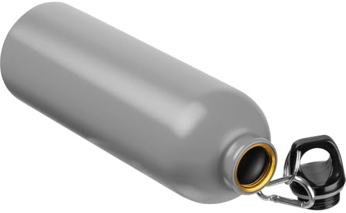 Livepac-Office Edelstahl Trinkflasche/mit Karabiner / 750ml / Farbe grau