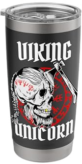 Funny Viking Unicorn Axe Skull Norse Mythology Odin Dad Men Stainless Steel Insulated Tumbler