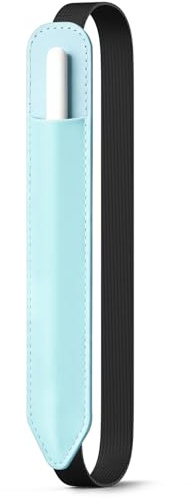 MoKo Stiftetui-Halterung passend für den Apple Pencil, Himmelblau | für Apple Pencil Pro/1./2. Gen/USB-C, mit elastischem Band, elastische Tasche, Auf für iPad-Hülle aufkleben 9,7-13 Tablet