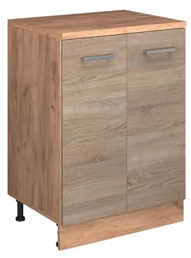 Vicco Erweiterungsschrank Rion, Sonoma/Goldkraft Eiche, 60 x 46 cm ohne Schräge mit 2 Türen, kombinierbar mit Rion Dachschrägenschränken und Schrankmodulen