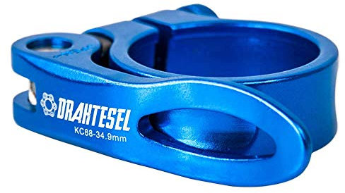 Drahtesel Fahrrad Schnellspanner, Sattelstütze, Sattel-klemme, Klemmring, Sattelstützenklemme (Blau, 28,6mm)