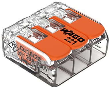 Wago 221-413 LEVER-NUTS 3 Conductor Compact Connectors 2500 PK