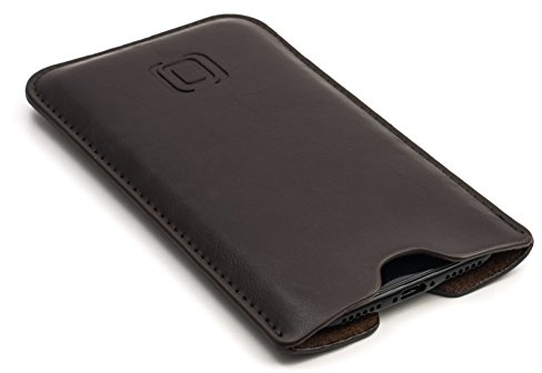 Dockem Busta Executive per iPhone 11 Pro, XS, X (5.8 inch) – Pelle Vegana Premium Leggermente Imbottita con Fodera in Microfibra – Custodia Sottile [Marrone Scuro]