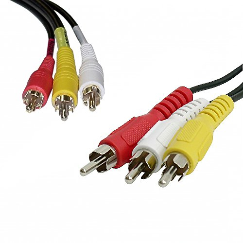 TechSide RCA-Kabel 1,2 M | Von männlich zu männlich | Gelbe, rote, weiße Kabel | Für Grabber Converter VHS Recorder