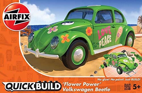 Airfix QUICKBUILD Model Car Kit - J6031 VW Beetle 'Flower Power' Car Building Kit for Kids 6+, Construction Toys for Boys & Girls, Model Making with No Glue - Classic Car Gifts Plastic Model Kits