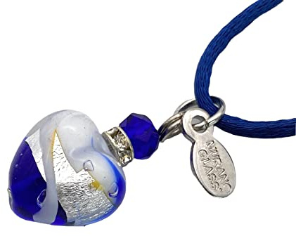Pendentif en Verre de Murano en Verre de Murano 1,7 cm avec Cristal de 4 mm Inclus Coffret Cadeau et Certificat