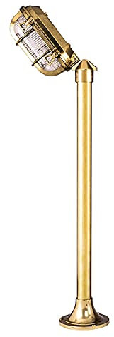 Licht-Erlebnisse Außen Stehlampe Messing 60cm hoch Maritim IP54 Gartenlampe Außenleuchte Weg Garten Terrasse