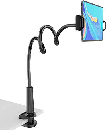 MAGIPEA Gooseneck Tablet Holder for Bed, Flexible Tablet Stand Holder with 360° Adjustable, Hands Free Tablet Mount Clip, Compatible with iPad/Kindle/Switch/Galaxy Tabs, More 4.7-13 Devices