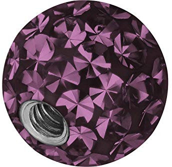 PIERCINGLINE Boule à visser universelle | Cristaux + EPOXY | Embouts de piercing boule de rechange | Choix de couleur et de taille, Acier chirurgical 316L / résine époxy