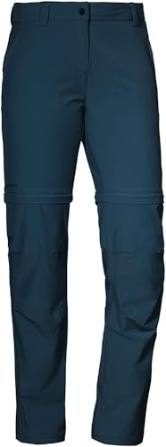 Schöffel Damen Pants Ascona Zip Off, leichte und komfortable Damen Hose mit optimaler Passform, flexible Outdoor Hose für Frauen, dress blues, 38