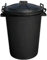 KetoPlastics Outdoor Waterproof Food Bin with Clip Locking Lid Black, Waste, Dustbin, Council (80 Litre Black with Plastic Handles)