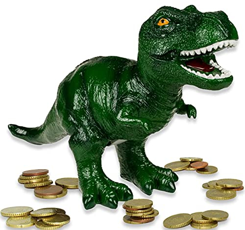Spardose ''T-Rex Treasure XL'' - große Dino Dinosaurier Tyranosaurus Sparbüchse - HxLxB 22x32x13cm - Figur Deko Geschenk Sparschwein