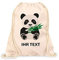 STEMPEL-FABRIK Turnbeutel Natur mit Aufdruck - Panda - Personalisiertes Geschenk - Stoffbeutel aus Baumwolle - Sportbeutel - Rucksack mit Tiermotiv - Jutebeutel- Kinderrucksack - Geschenkidee