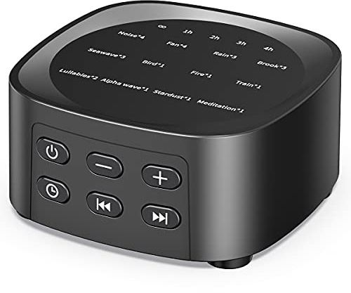 Sleepbox Sleep White Noise Sound Machines with 25 Soothing Sounds 36 Volume Levels 5 Timers Visible Sound Catalog Portable Memory Function for Home Office and Travel