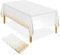 ELECLAND Weiß und Gold Party Tischdecke Kunststoff Tischdecke 137x274cm Gold Dot Konfetti Tischdecke Rechteckige Partytischdecke für Picknick, Babyparty, Halloween, Weihnachten, Geburtstag