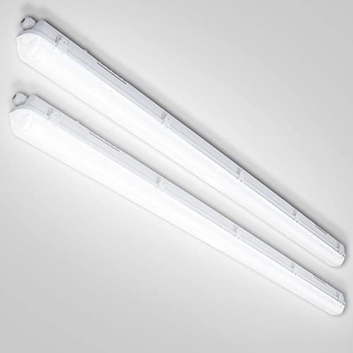 SWANEW 150CM Tube Led, 24W Plafonnier Néon Tube, Étanche IP65 Plafond Lampe, T8 Blanc Froid 6000K pour Garage Atelier Sous-sol Entrepôt Salle de Bain Cuisine Bureau（2 Pièces）