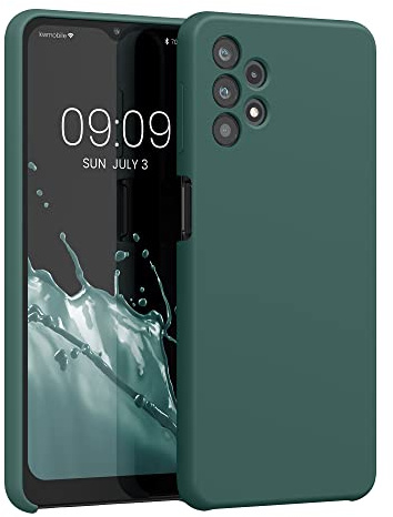 kwmobile Case for Samsung Galaxy A32 5G Case - Soft Cover - Shockproof Silicone - Wireless Charging Moss Green