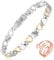 Vicmag Magnetic Bracelets for Women Ladies Titanium Steel Bracelet for Women with Gift Box & Removal Tool(Love Heart Design for Ladies)(Silver Gold)