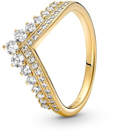 PANDORA Damenring Prinzessin Wishbone mit Zirkonia, gold