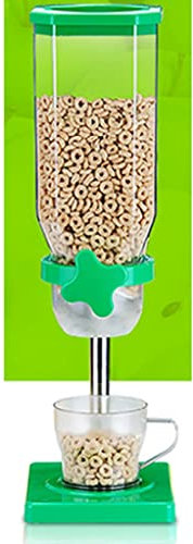 HAODAF Müslispender Einzelne Getreidespender, multifunktionale Hafermehlmaschine Rotation Ausgabemaschine des hermetisch versiegelten Lebensmittelspenderhauses Sicher (Color : Green)