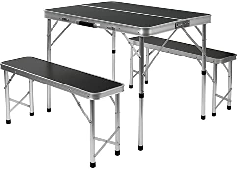 Campingtisch klappbar Alu Koffertisch Picknick Tisch Sitzgruppe Campingmöbel Set