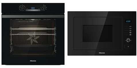Hisense HB25MOBX7GUK Integrated 25 Litre Microwave With Grill - Black, 15 x 23 x 15 inches (L x W x H) & BI62212ABUK Built-in Electric Single Oven - Black - A Rated