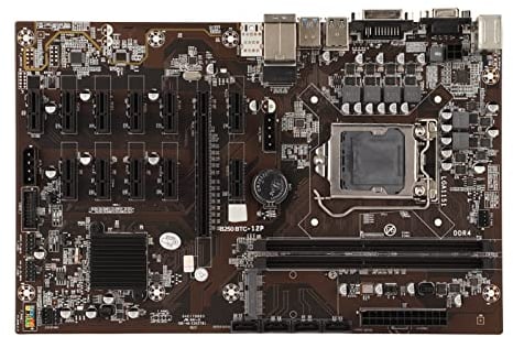 B250 BTC 12P Mining Motherboard, 12 USB3.0 zu PCIE Ports LGA1151 Schnittstelle Dual Channel 2 DDR4 DIMM PC Motherboard, Maximale Unterstützung 16G