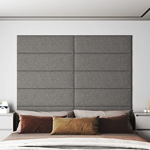 vidaXL Wandpaneele 12 Stk. Hellgrau 90x30 cm Stoff 3,24 m²