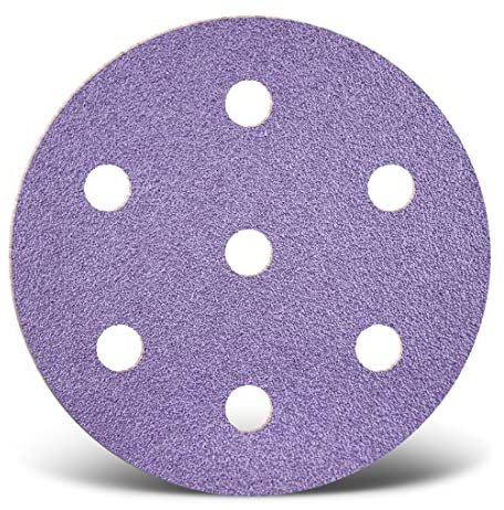 MENZER Purple HD Dischi abrasivi velcrati, 90 mm, 7 fori, p. Levigatrici rotorbitali, Miscela di ceramica (50 Pz.) G180