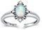 KINGWHYTE Damen 925 Sterling Silber Ring Damen Zirkonia Ringe mit Opal Silberringe Eheringe Ringe Frauen