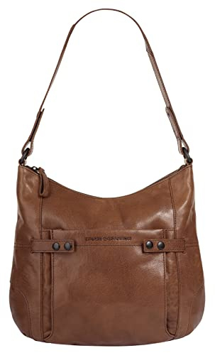 Spikes & Sparrow Umhängetasche Echt Leder Damen 021726 Crossbody mit Smartphonefach | Handtasche mit Stifthalter | Business Ledertasche mit Schlüsselband