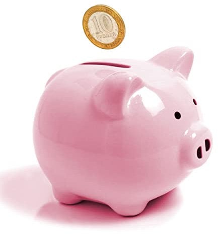 Auped Salvadanaio maialino classico carino con monete in ceramica salvadanaio,fa perfetto,decorazioni per cameretta, ricordo o salvadanaio di risparmio per bambini (pink)