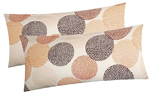 2er Set 40x80cm Kissenbezug 100% Baumwolle Punkte Kreise (KY-680/1-B-40x80) | Kopfkissen-Bezug, Kissenhülle, Dekokissenbezug, Reißverschluss