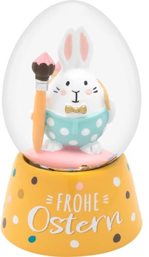 Gruss & CO Traumkugel Motiv Frohe Ostern | Schneekugel in Eierform, Höhe 7,5 cm, Polyresin, mit Glitter zum Schütteln | Geschenk Ostern, Osternest, Osterdeko | 48495