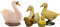 FADEDA 5X Tiergruppe Enten mit Schwan/Höhe:4 cm/handbemalt/detailgetreue Krippen Figuren - Weihnachten Tisch Dekoration Krippe Zubehör