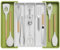 Lifewit Besteckkasten für Schubladen, Großer Utensilienständer Erweiterbar auf 57 cm, Küchenutensilienhalter Tiefe 38 cm, Kunststoff Besteckhalter Küche Organizer für Messer/Gabel, Grün und Weiß