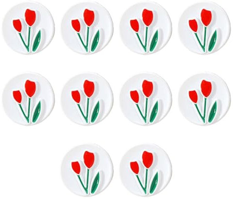 10 Stücke Kunststoff Knöpfe Knöpfe Kinder,kinderknöpfe Babyknöpfe Blumenknöpfe Für Mädchen Und Jungen-rosa auf weiß-18mm