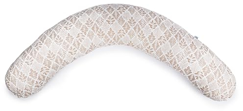 Ceba Baby Ersatzbezug Stillkissen Multi XXL - 100% Baumwolle - Stillkissenbezug - Bezug für Lagerungskissen, Schwangerschaftskissen - Braune Blätter