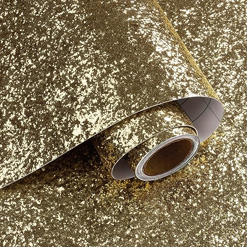 VaryPaper Selbstklebende Tapete Glitzer Champagner 40cmx200cm Glitzerfolie Selbstklebend Klebefolie Möbel Dekofolie Selbstklebend Wandtapete Wohnzimmer Treppen Schrank Basteln Folie Glitzereffekt